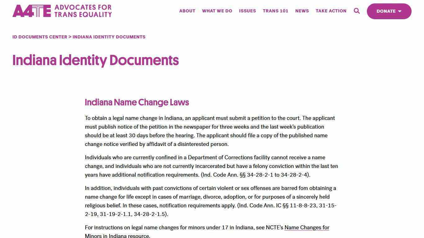 Indiana Identity Documents | A4TE