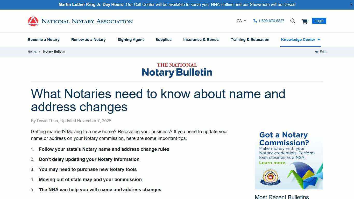 What Notaries need to know about name and address changes | NNA