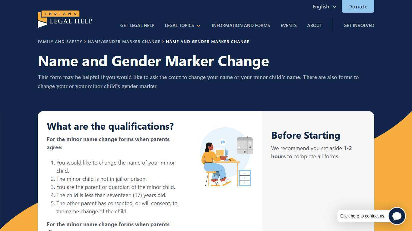 Name and Gender Marker Change – Indiana Legal Help